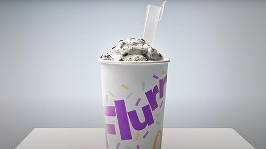 A McDonald's McFlurry with the straw spoon in it