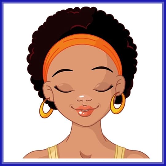 clip art illustration of a young Black person with a short Afro