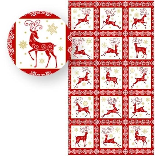 NEW! Deer Festival Red Fabric Panel now available at ShopNZP.com. 