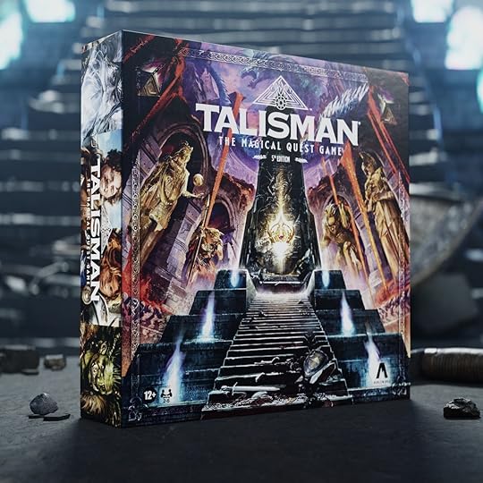 The purple and black box of Talisman The Magical Gathering Board Game