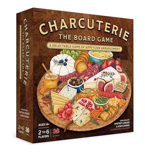 Charcuterie The Board Game box which features art of meat and cheese on a wooden board