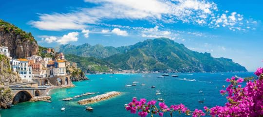 Landscape with Atrani town at famous amalfi coast