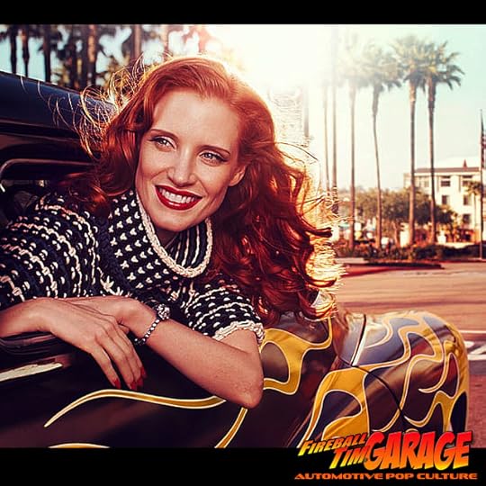 Jessica Chastain Automotive Pop Culture Car Art by Fireball Tim Garage