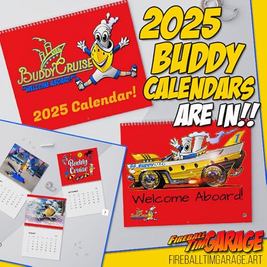 Buddy Cruise Calendar Automotive Pop Culture Car Art by Fireball Tim Garage