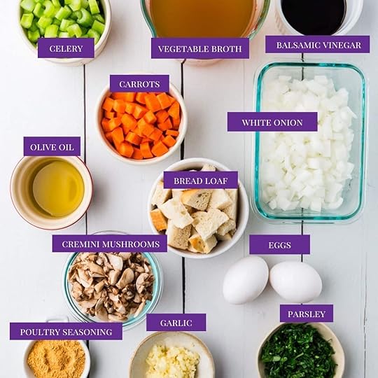 close up of Vegetable Stuffing ingredients