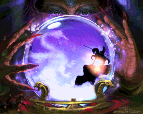 images in a crystal globe