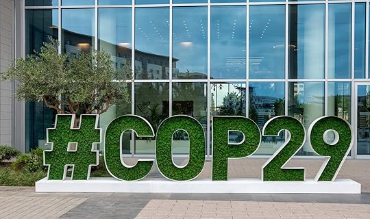 cop 29 sign made of plants