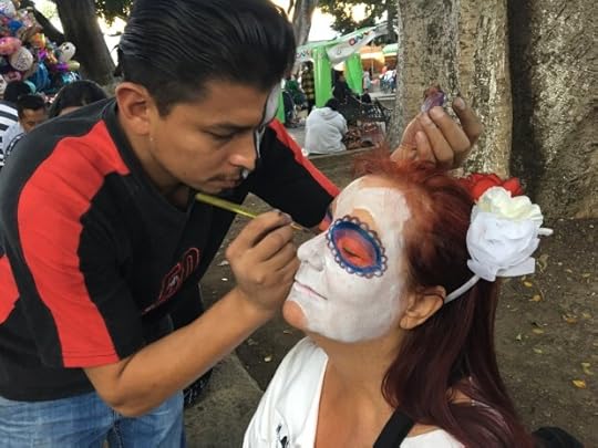 Marla Jo Fisher, the author, has her face painted for Day of the Dead in Oaxaca, Mexico in 2017-(Photo by Marla Jo Fisher)