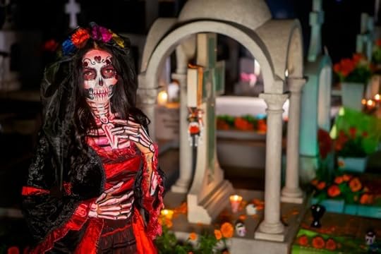 A woman dressed as