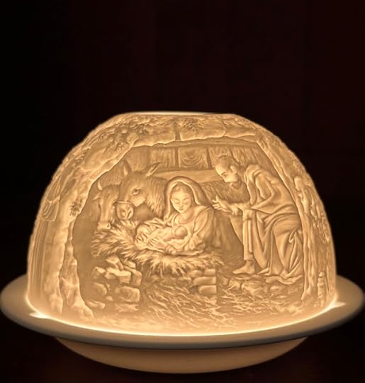 ceramic nativity tealight