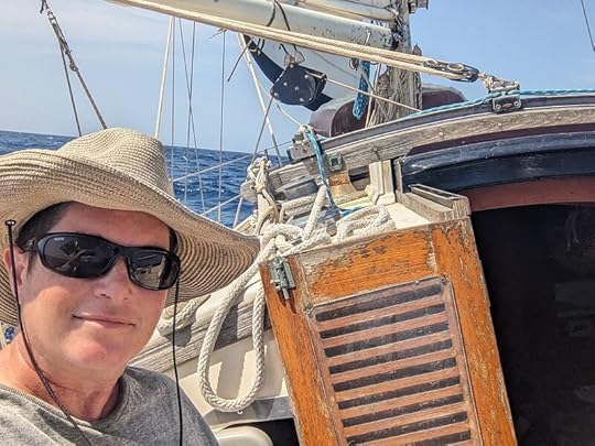 Dena showing off how well we're sailing