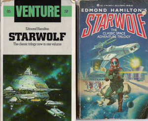 Covers of Venture and Ace editions -- a spaceship and a armoured soldier
