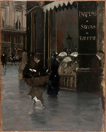 Il profumo viola all'angolo tra Boulevard des Capucines e Rue Scribe