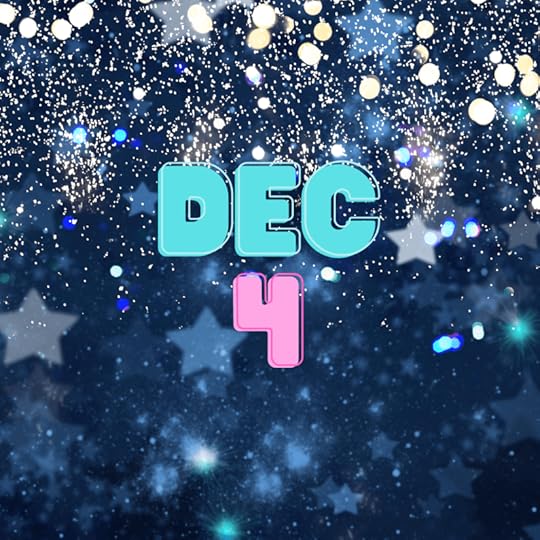 Dec 4 in blue and pink font, on a blue background filled with dancing stars.