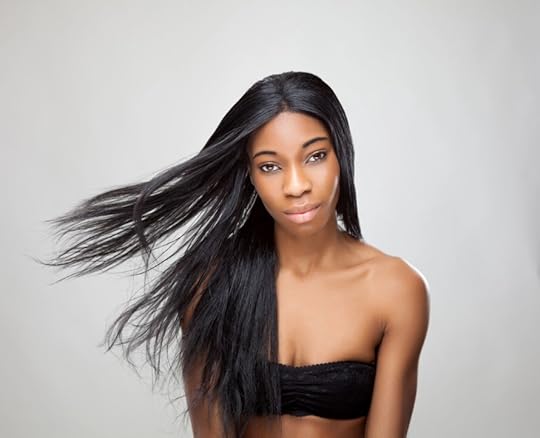 black woman with straight hair