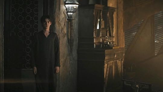 A person pretending to be Griffin Harkonnen standing in a doorway on Dune: Prophecy, Theodosia's shape-shifting powers are related to Dune's Face Dancers created by the Bene Tleilax