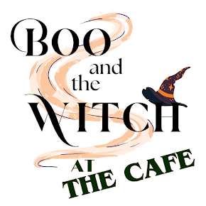 Graphic for Boo and the Witch, with a swish of color and a witch hat set onto the word witch