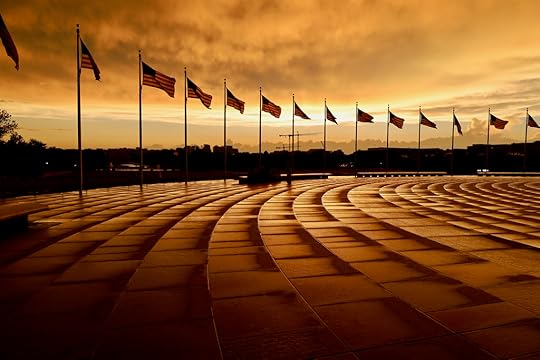 surreal sunset at the Washington Monument