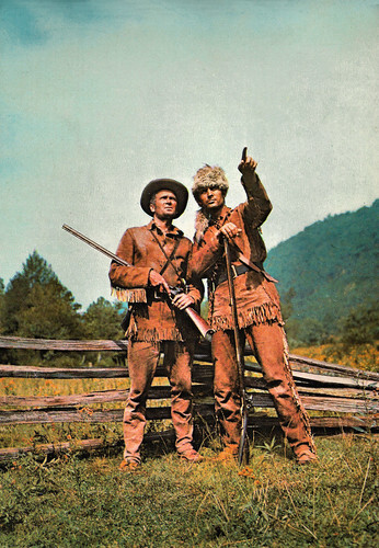 Fess Parker and Buddy Ebsen in Davy Crockett - King of the Wild Frontier (1955)