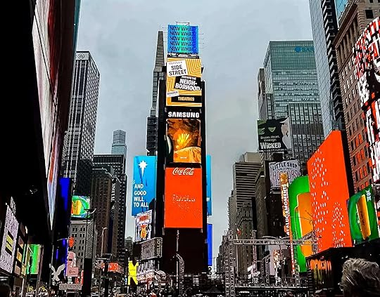 Times Square with colorful neon sign - New York City, USA.