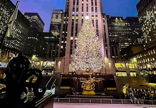 The famous ice rink at Rockefeller Center in New York City, USA.