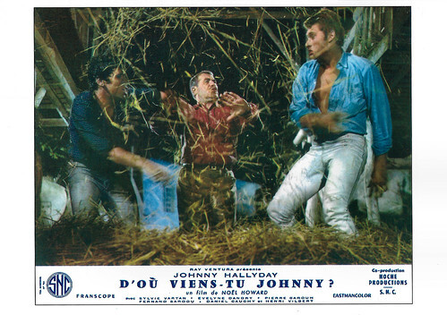 Johnny Hallyday, Pierre Barouh and Henri Vilbert in D'où viens-tu... Johnny (1963)