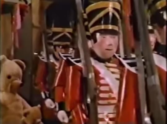 The aforementioned human sized toy soldiers, now armed with rifles.