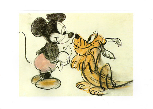 Mickey Mouse and Pluto, sketch for Pluto's Purchase (1948)
