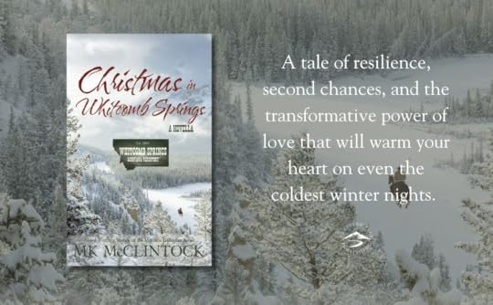 Christmas in Whitcomb Springs by MK McClintock - book cover on graphic with description.