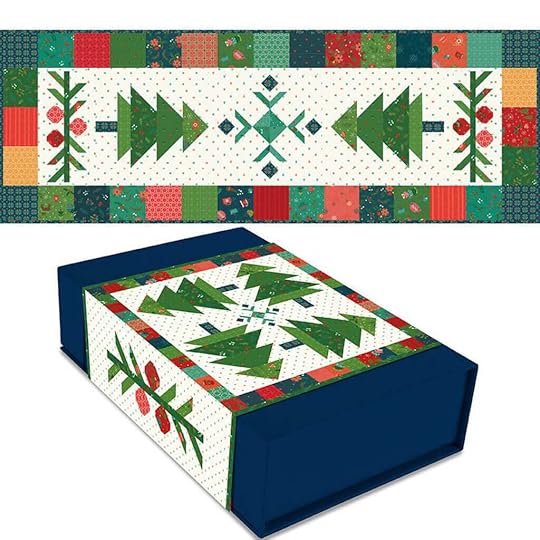 NEW! In From the Cold Under the Pines Table Runner Kit Christmas Box Quilt Kit by Riley Blake Designs 2024 available at Nancy Zieman Productions at ShopNZP.com