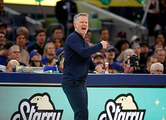 Golden State Warriors head coach Steve Kerr yells instructions from...