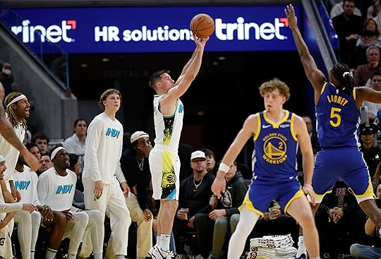 Indiana Pacers’ T.J. McConnell #9 shoots past Golden State Warriors’...