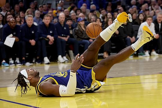 Golden State Warriors’ Buddy Hield #7 hits the floor as...