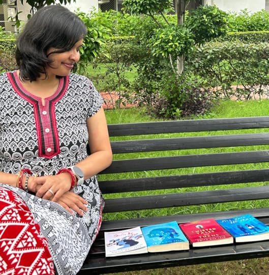 Writer Smita Das Jain signing the copies of her debut novel A Price to Love