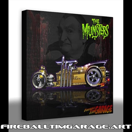 Munsters Dragula Fireball Tim Garage Automotive Pop Culture Art