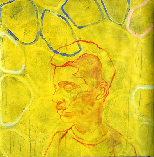 Your Silent Face (A Thought that Never Changes Remains a Stupid Lie), 2013, acrylic on roofing paper, 36x36.JPG