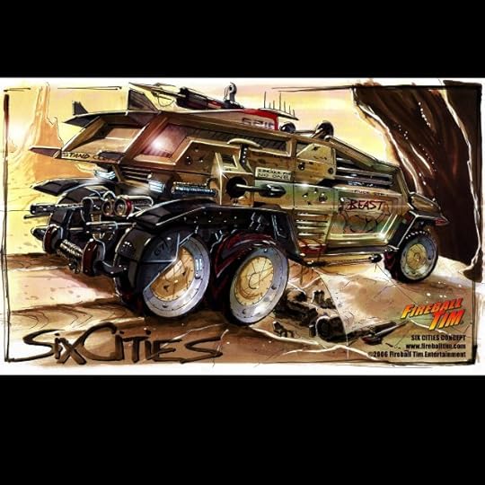 Fireball Tim Garage Automotive Pop Culture Art