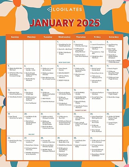 january 2025 free workout calendar blogilates cassey ho