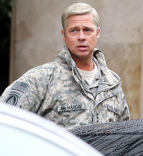 Brad Pitt Sports Shock Of Grey Hair For New Movie War Machine