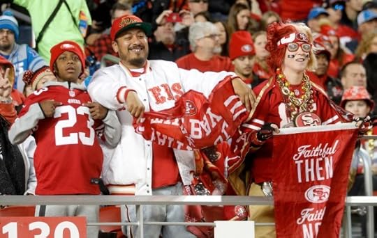 San Francisco 49ers fans cheer in the first quarter of their NFL game against the Detroit Lions at Levis Stadium in Santa Clara, Calif., on Monday, Dec. 30, 2024. (Jane Tyska/Bay Area News Group)