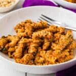 Perfectly done Roasted Red Pepper Pesto Pasta