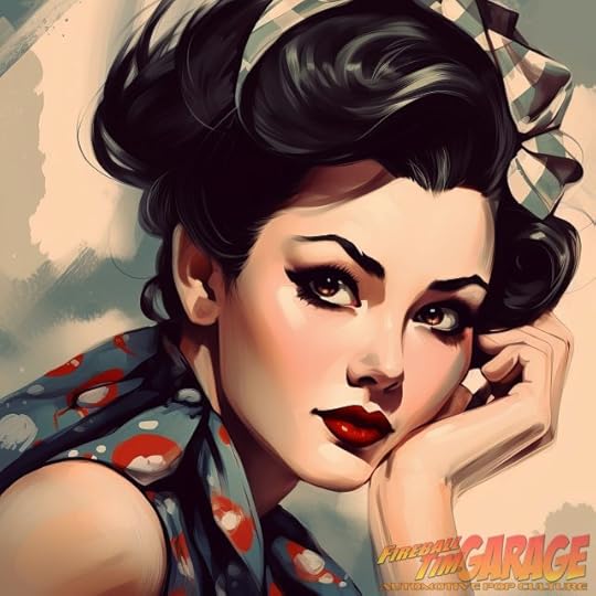 Pinup Art Fireball Tim Garage Automotive Pop Culture Art