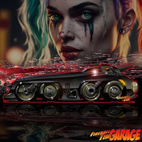 Batman Fireball Tim Garage Automotive Pop Culture Art