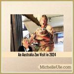 Michelle Ule and a Steve Irwin cardboard cutout