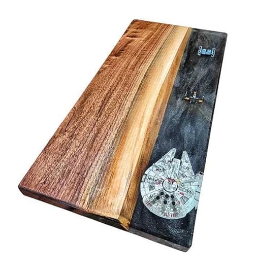 Star Wars Millennium Falcon cutting board from Backyard Resin.