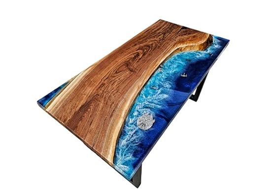 Star Wars Millennium Falcon on the ocean coffee table from Backyard Resin.