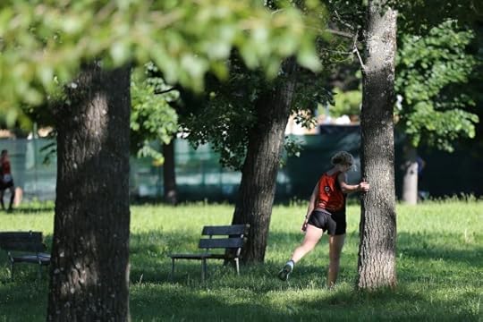 A person stretching against a tree. New Year’s Day, the day after yesterday, or the day before tomorrow, you choose to start anew or not.
