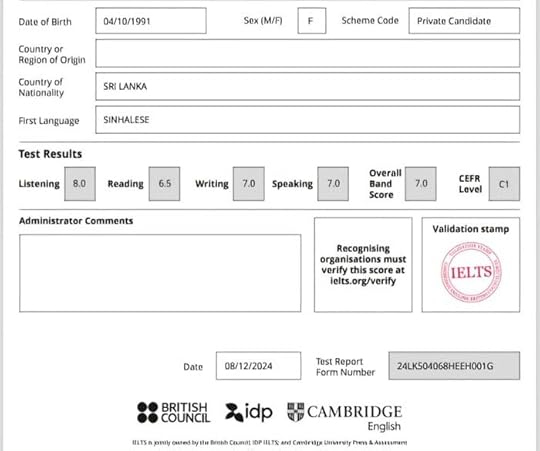 Best IELTS test result December 2024