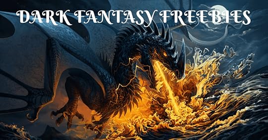 Dark Fantasy Freebies banner with a cool looking spined dragon breathing fire.