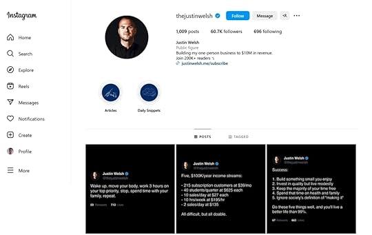 Example of a social media profile.